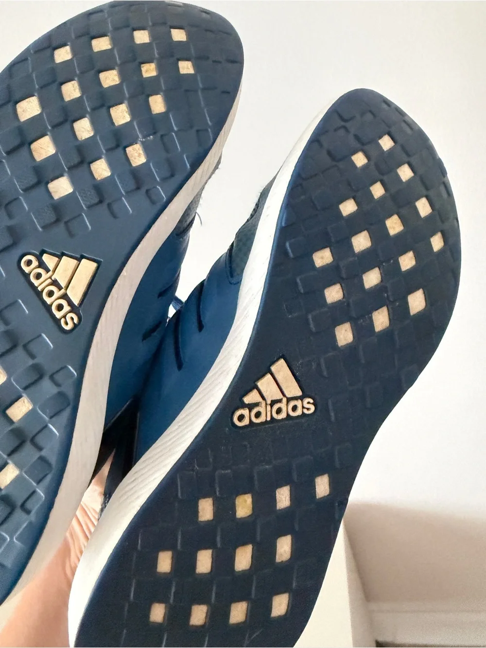 Adidas Rapidarun Running Shoes Boys US 4 Blue Lime Athletic Sneakers